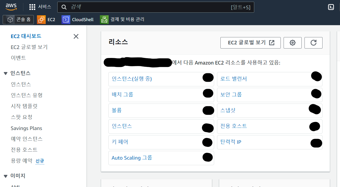 EC2 대시보드